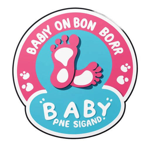 "Bebé a bordo" con lindas huellas de pies sticker